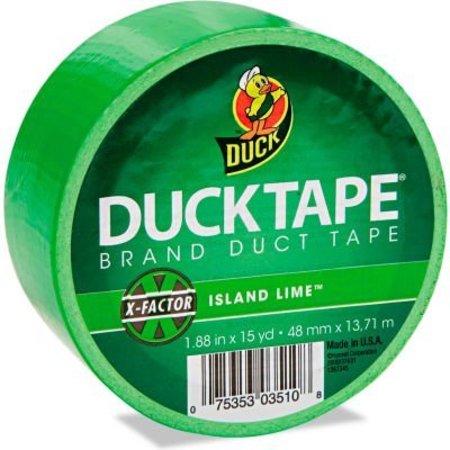 SHURTECH BRANDS Duck® Colored Duct Tape, 1.88"W x 15 yds - 3" Core - Neon Green 1265018